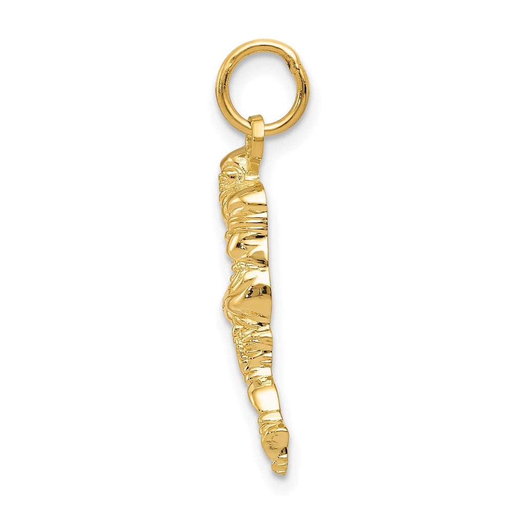 14k Yellow Gold Football Player Running Pendant