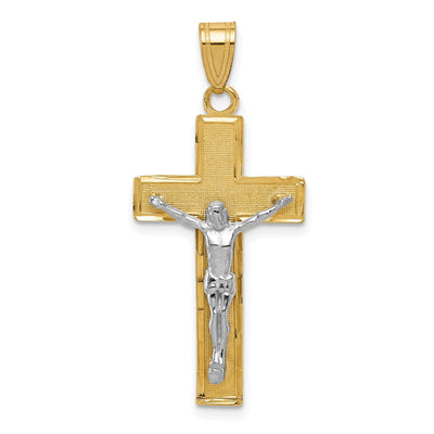 14k Two-tone Gold Cut Crucifix Pendant at $ 135.93 only from Jewelryshopping.com