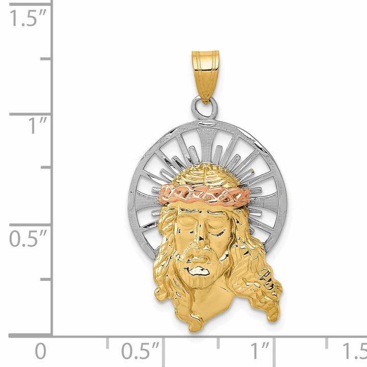 14K Tri Color Gold Christ Charm