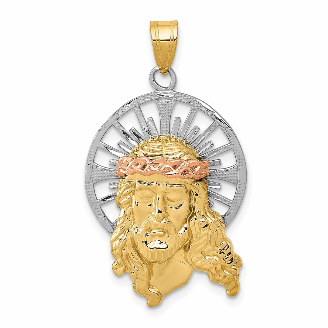 14K Tri Color Gold Christ Charm