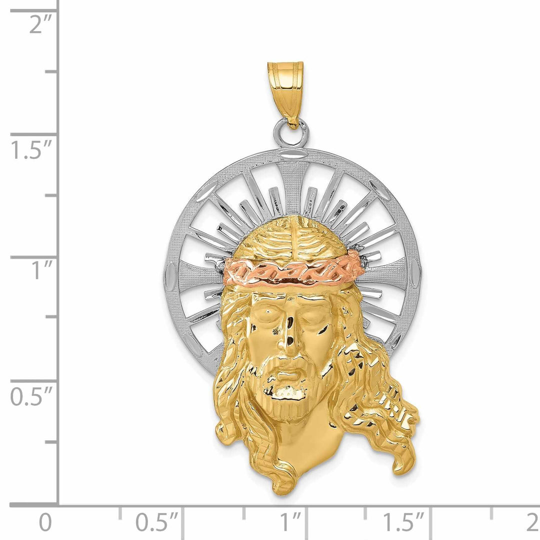 14K Tri Color Gold Christ Pendant