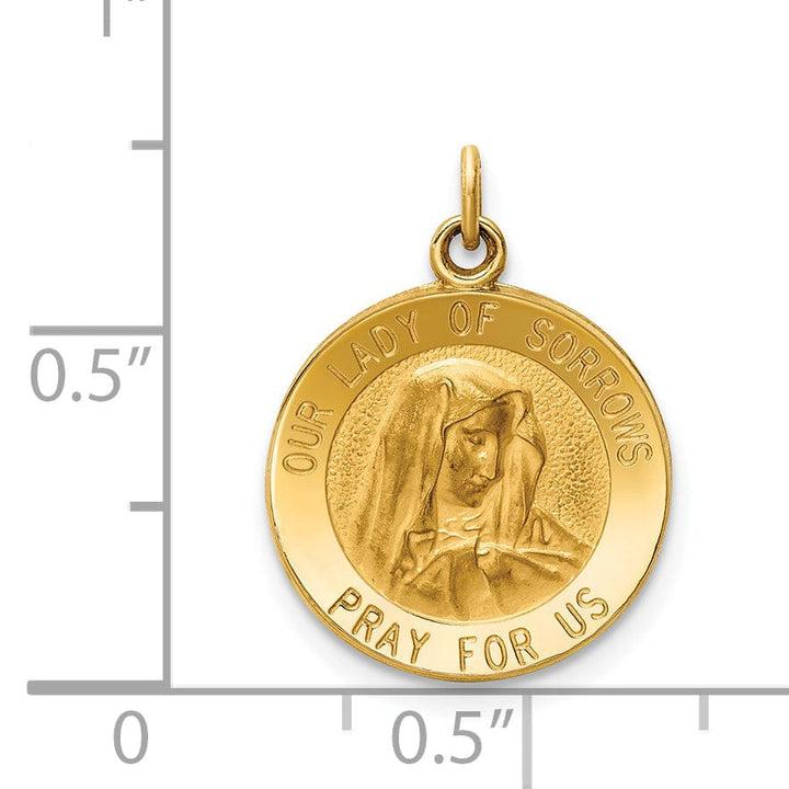 14k Yellow Gold Our Lady of Sorrows Medal