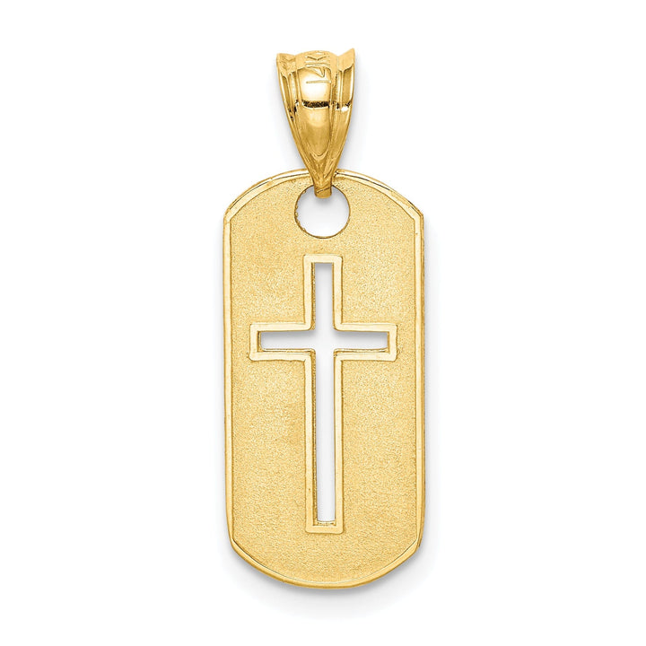 14k Yellow Gold Cross Cut-out Pendant