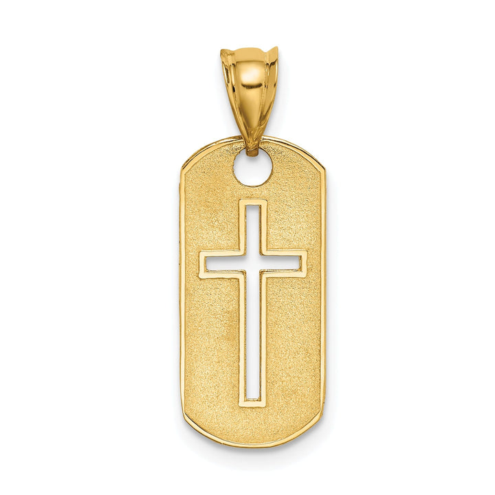 14k Yellow Gold Cross Cut-out Pendant