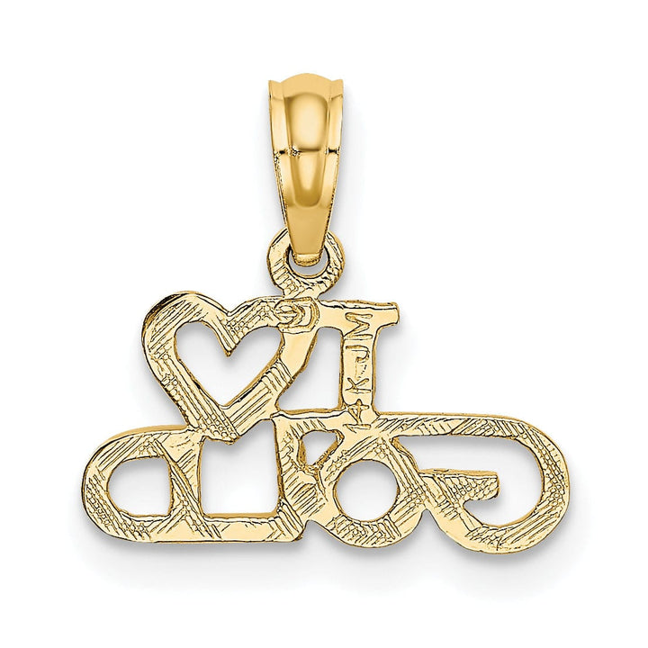 14K Yellow Gold Solid Polished Textured Finish School House Building Charm Pendant