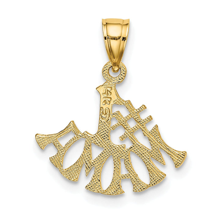 14k Yellow Gold Two Doves In Heart Pendant