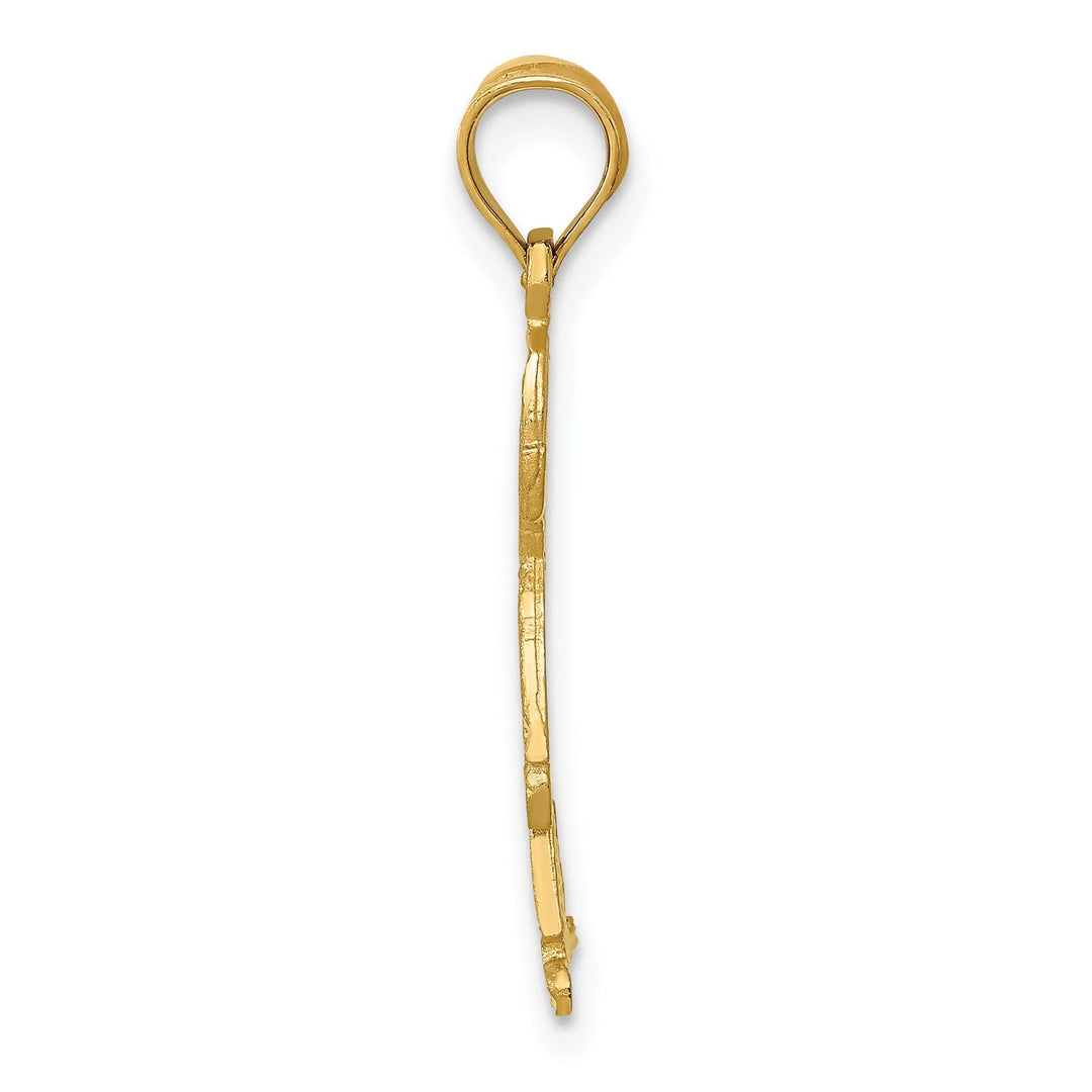 14k Yellow Gold Satin D.C Finish Boy Pendant