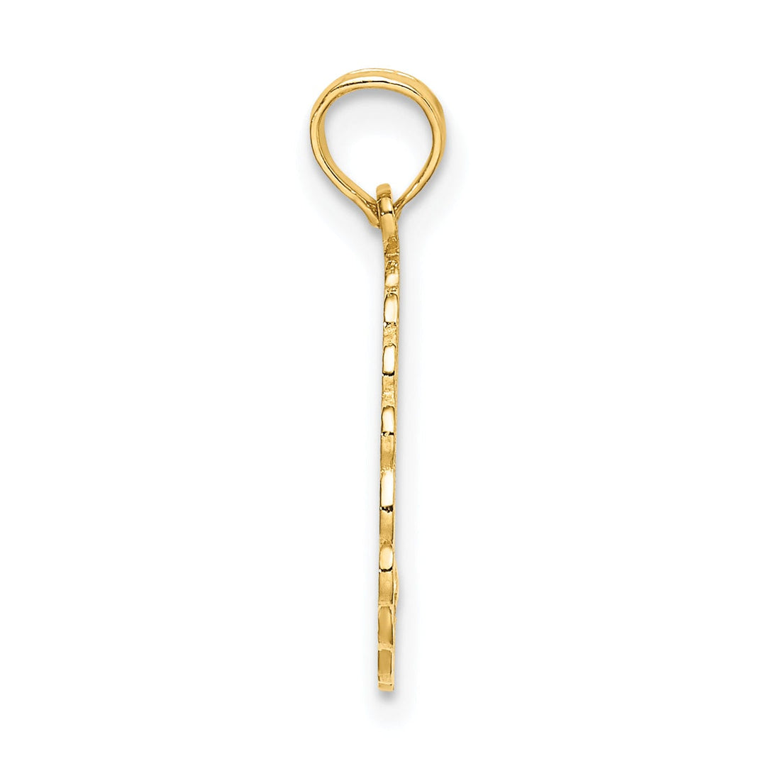 14K Yellow Gold Polished Finish Script NANA OF THE YEAR Circle Shape Charm Pendant