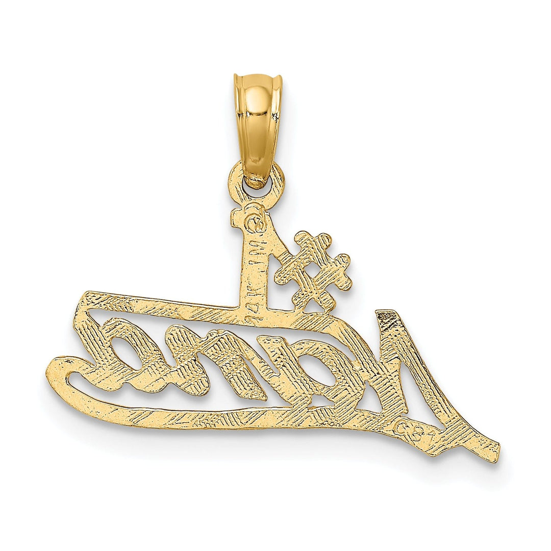 14k Two Tone Gold Love Pendant