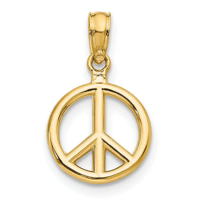 14k Yellow Gold Polished Peace Symbol Pendant at $ 77.06 only from Jewelryshopping.com