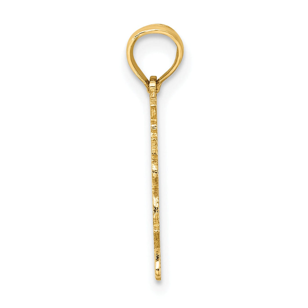 14K Yellow Gold Polished Textured Finish 100% Zodiac ARIES Charm Pendant