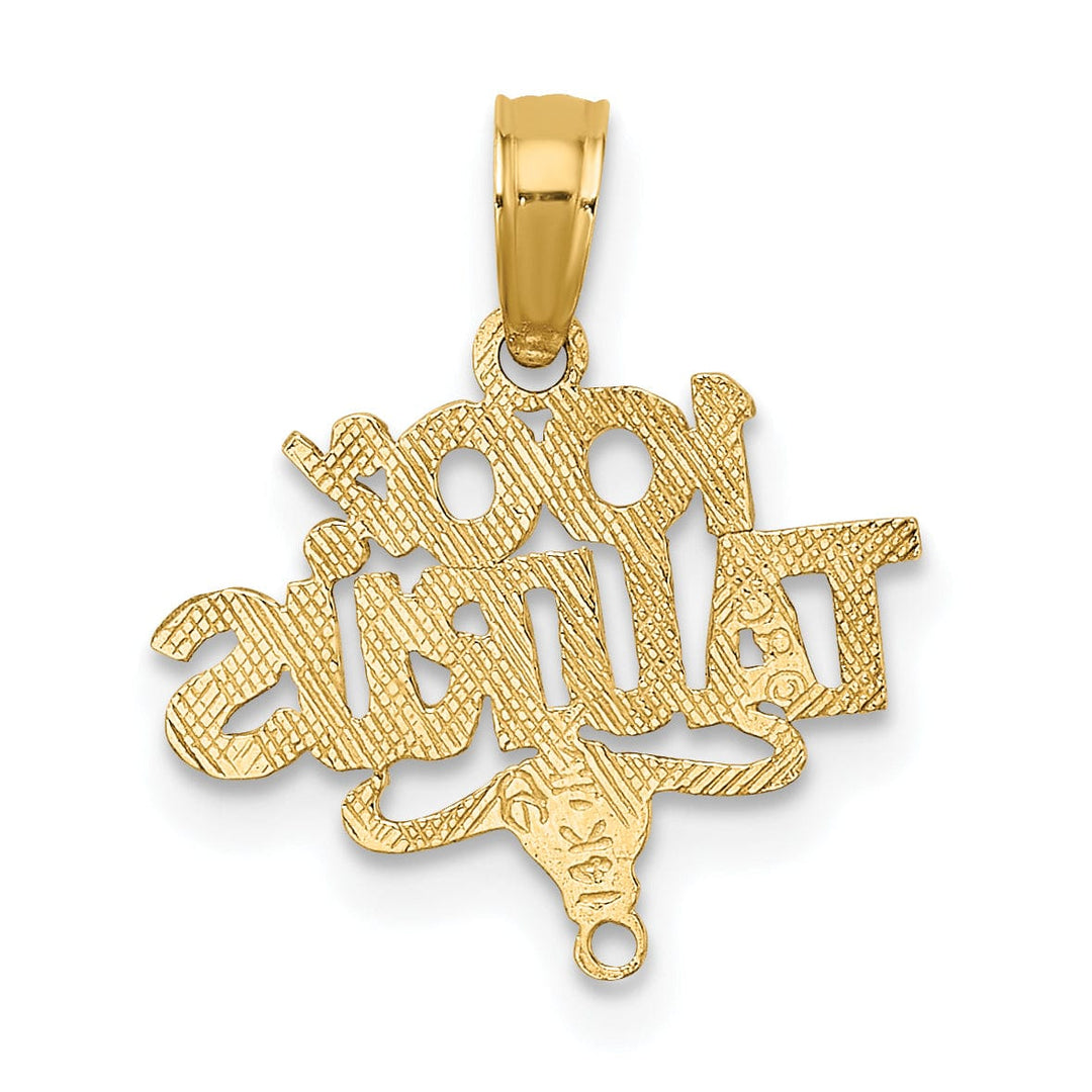 14K Yellow Gold Polished Textured Finish 100% Zodiac TAURUS Charm Pendant