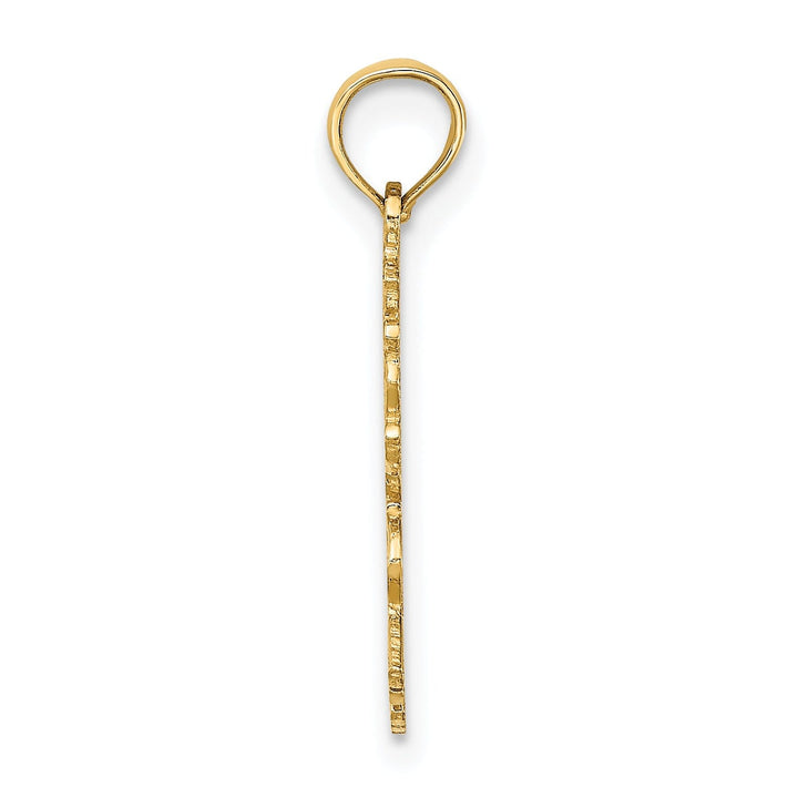 14K Yellow Gold Polished Textured Finish 100% Zodiac GEMINI Charm Pendant