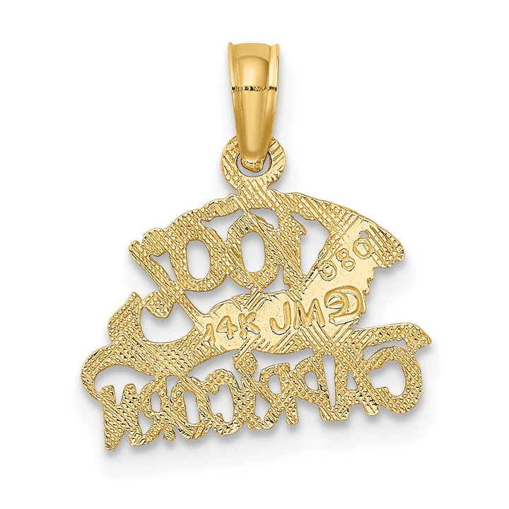 14K Yellow Gold Polished Textured Finish 100% Zodiac CAPRICORN Charm Pendant