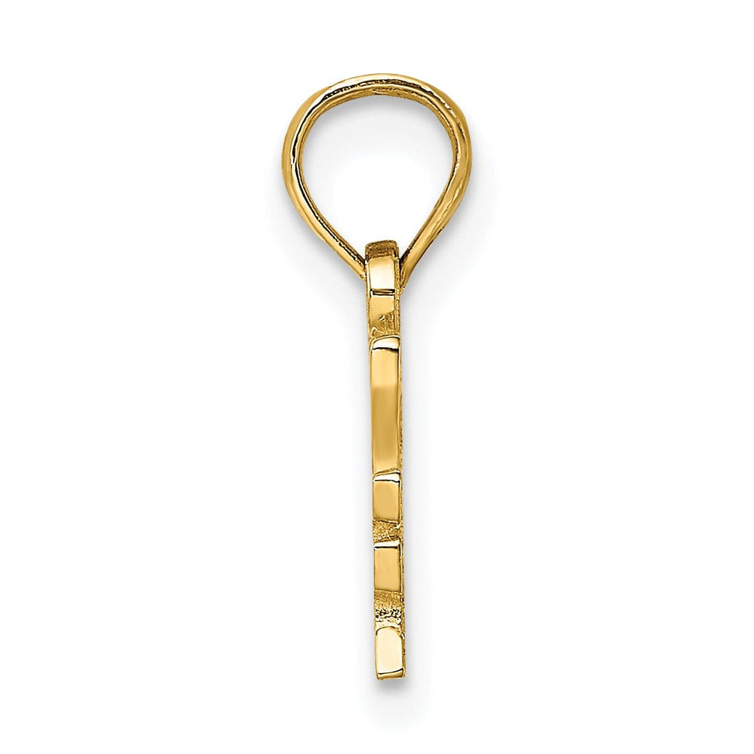 14K Yellow Gold Open Back Polished Finish I HEART MY DETECTIVE Charm Pendant