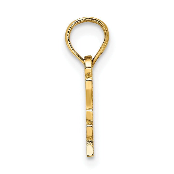 14K Yellow Gold Open Back Polished Finish I HEART MY DETECTIVE Charm Pendant