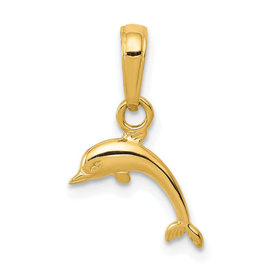 14k Yellow Gold Mini Dolphin Pendant at $ 39.42 only from Jewelryshopping.com