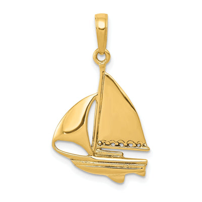 14k Yellow Gold Sailboat Pendant at $ 143.38 only from Jewelryshopping.com
