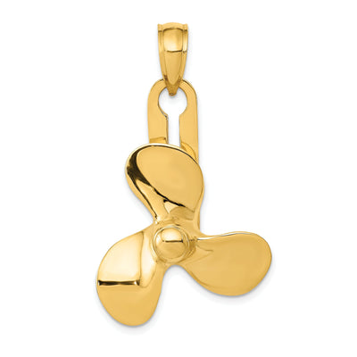 14k Yellow Gold 3 Blade Propeller Pendant at $ 1065.14 only from Jewelryshopping.com