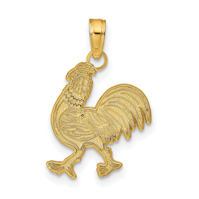 14K Yellow Gold Textured Polished Finish Solid Rooster Charm Pendant at $ 89.3 only from Jewelryshopping.com