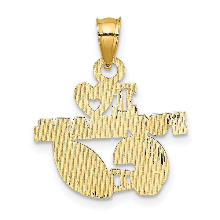 14k Yellow Gold Solid I HEART FOOTBALL Pendant