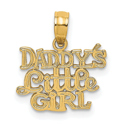 14k Yellow Gold Polished Finish Flat Back DADDYS LITTLE GIRL Design Charm Pendant at $ 51.48 only from Jewelryshopping.com