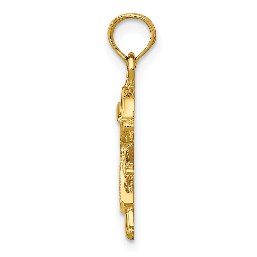 14k Yellow Gold Polished Finish Boy Pendant