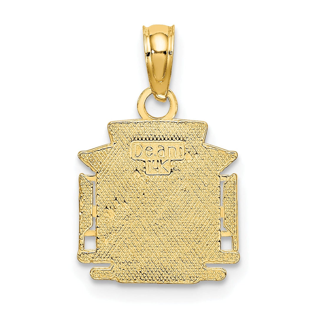 14k Yellow Gold Polished Finish SF ( SAN FRANCISCO ) Cable Car Design Charm Pendant