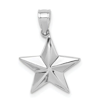 14K White Gold Solid Polished Finish Concave Shpe Star Charm Pendant at $ 124.47 only from Jewelryshopping.com