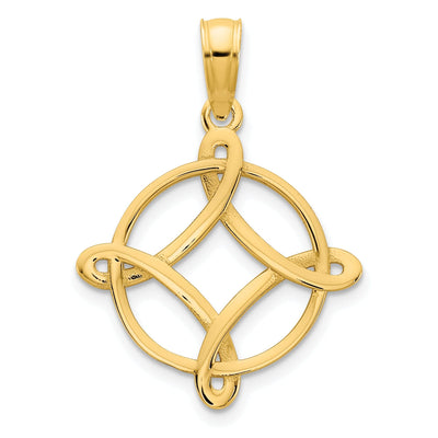 14k Yellow Gold Open Back Solid Polished Finish Womens Fancy Trinity Design Charm Pendant at $ 76.38 only from Jewelryshopping.com