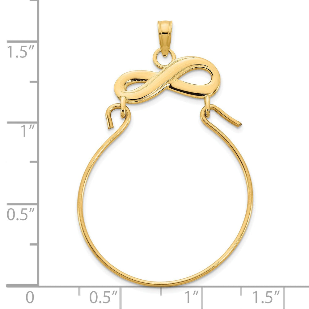 14k Yellow Gold Polished Finish Infinity Design Charm Holder Pendant