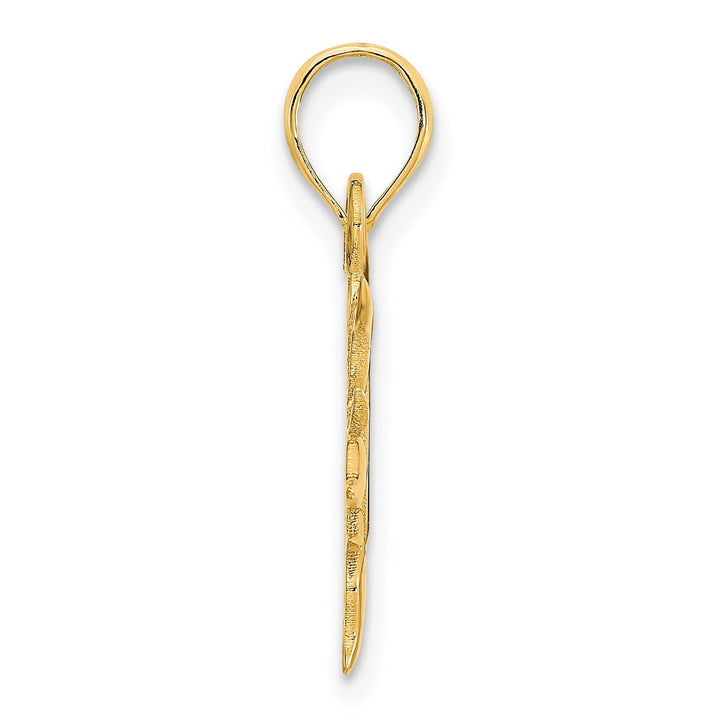 14k Yellow Gold Polished, Black Enamel Finish I LOVE MY SUNSHINE Sun Shape Design Charm Pendant