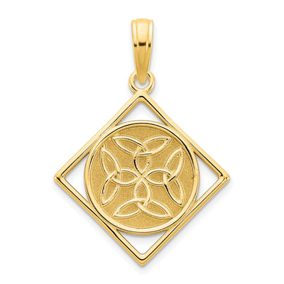14k Yellow Gold Soild Textured Polished Finish Womens Fancy Celtic Knot Design Charm Pendant at $ 167.4 only from Jewelryshopping.com