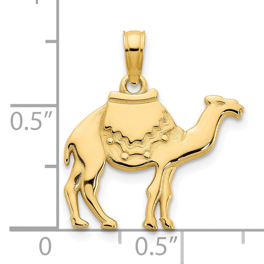 14K Yellow Gold Polished Finish Camel Charm Pendant