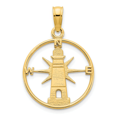 14k Yellow Gold Lighthouse with Compass Round Design Charm at $ 98.21 only from Jewelryshopping.com