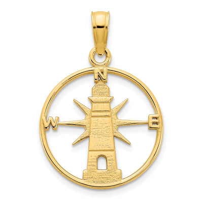 14k Yellow Gold Lighthouse with Compass Round Design Charm at $ 98.21 only from Jewelryshopping.com