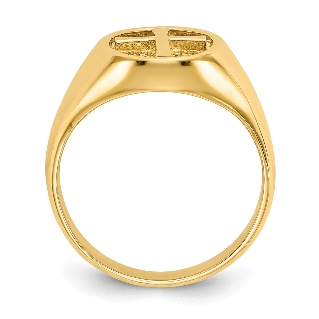 14k Yellow Gold Polished Eternal Life Cross Ring