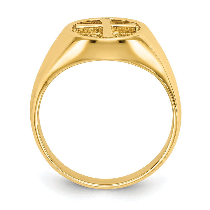 14k Yellow Gold Polished Eternal Life Cross Ring