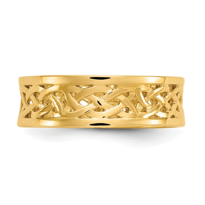 14k Yellow Gold Polished Celtic Knot Band Ring