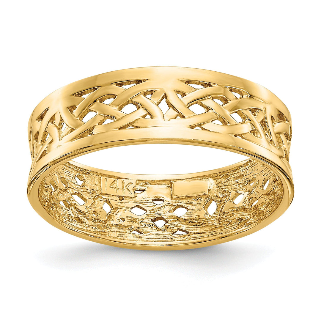 14k Yellow Gold Polished Celtic Knot Band Ring