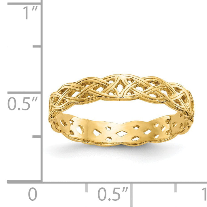 14k Yellow Gold Polished Celtic Knot Band