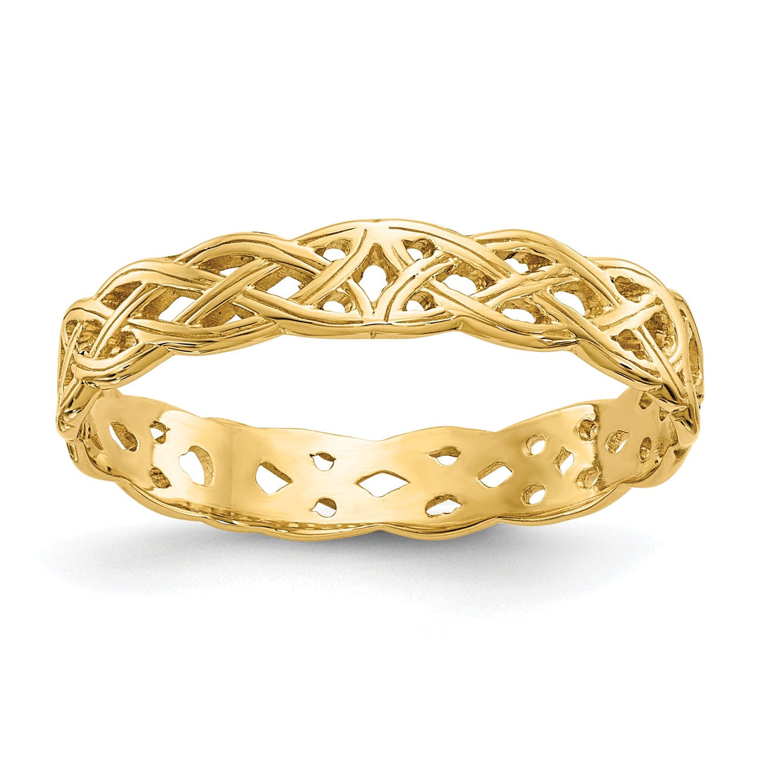 14k Yellow Gold Polished Celtic Knot Band