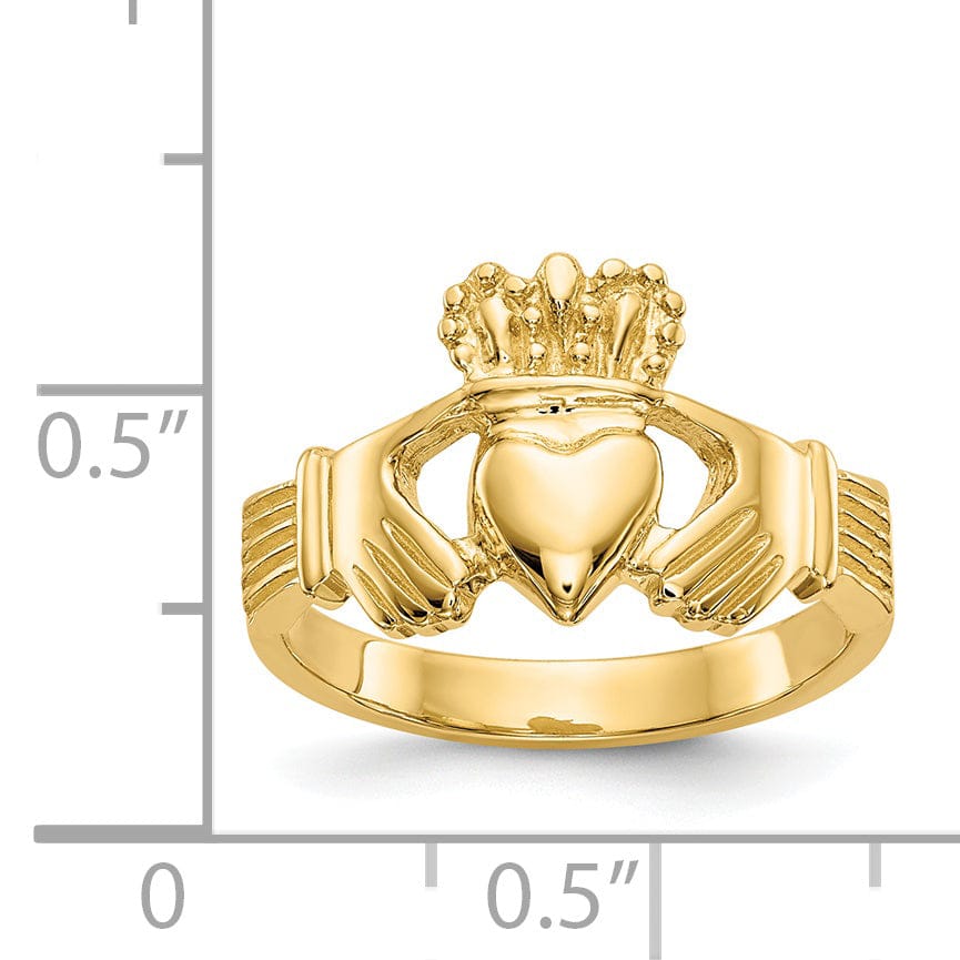 14kt yellow gold ladies claddagh ring