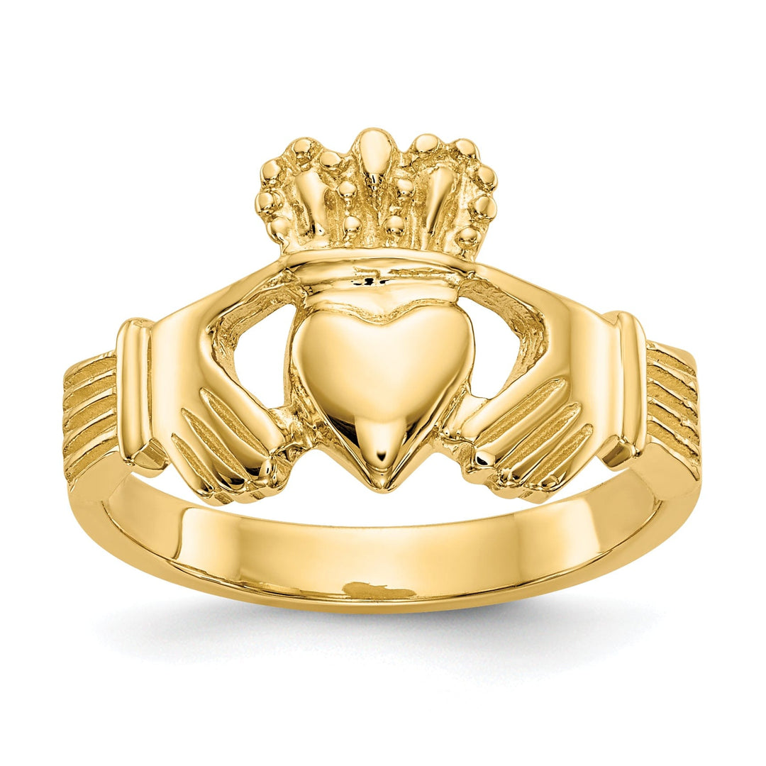 14kt yellow gold ladies claddagh ring