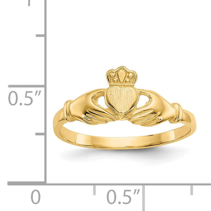 Ladies 14kt yellow gold claddagh ring