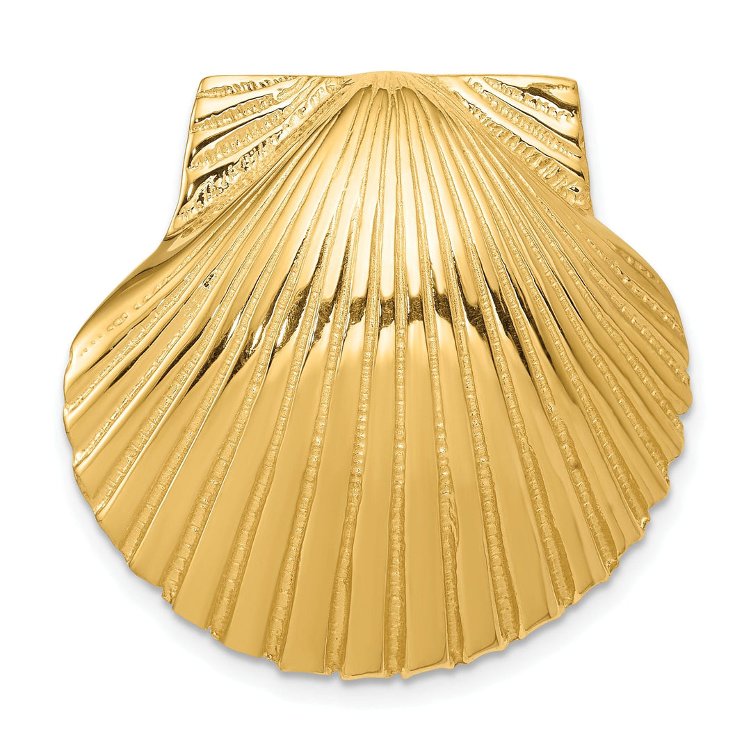 14k Yellow Gold Scallop Shell Slide Pendant