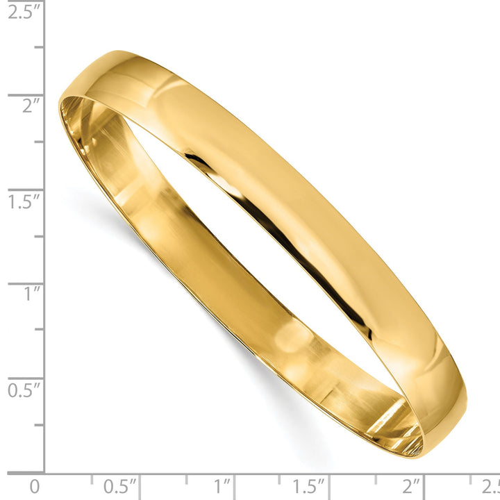 14k Yellow Gold Solid Half-Round Slip-On Bangle