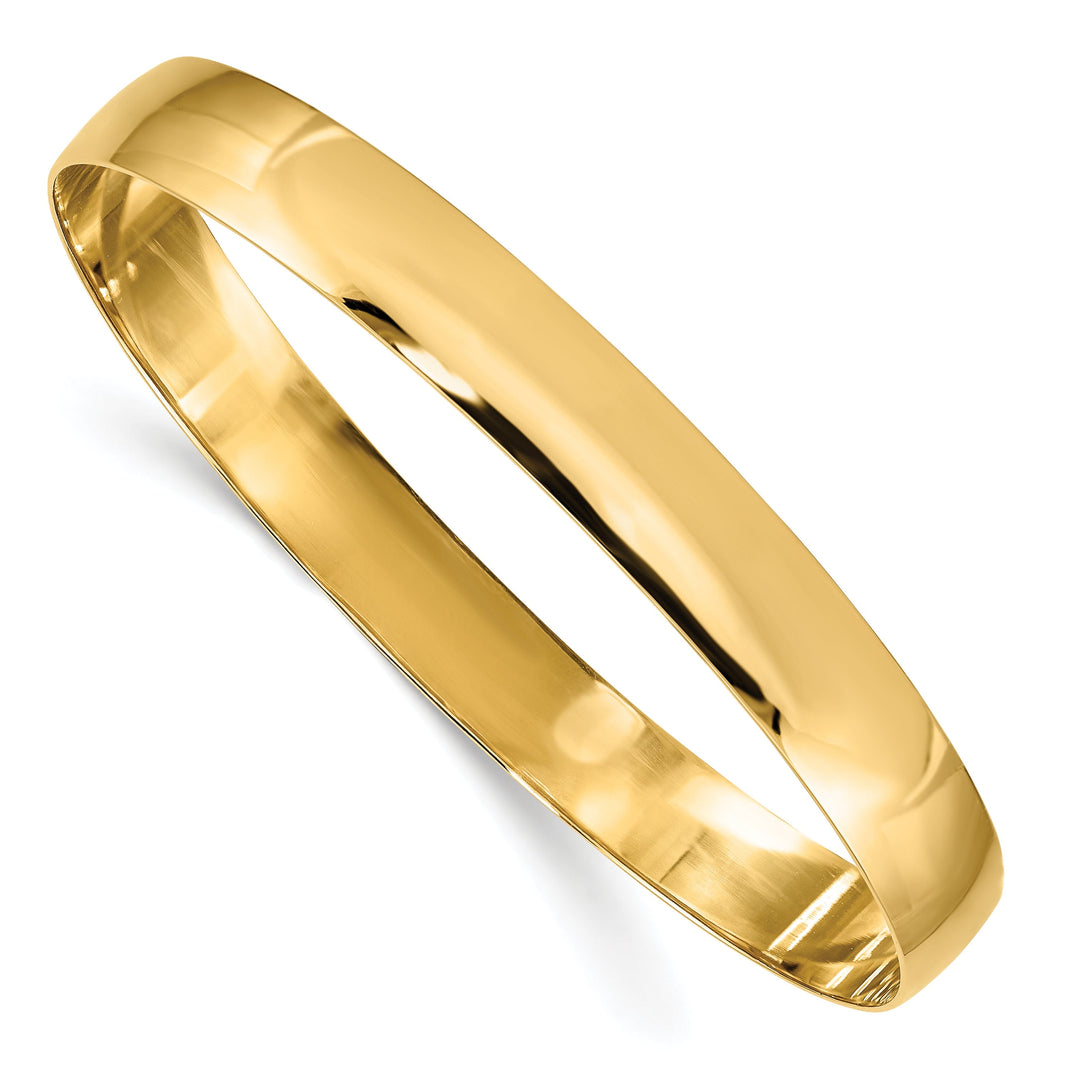 14k Yellow Gold Solid Half-Round Slip-On Bangle