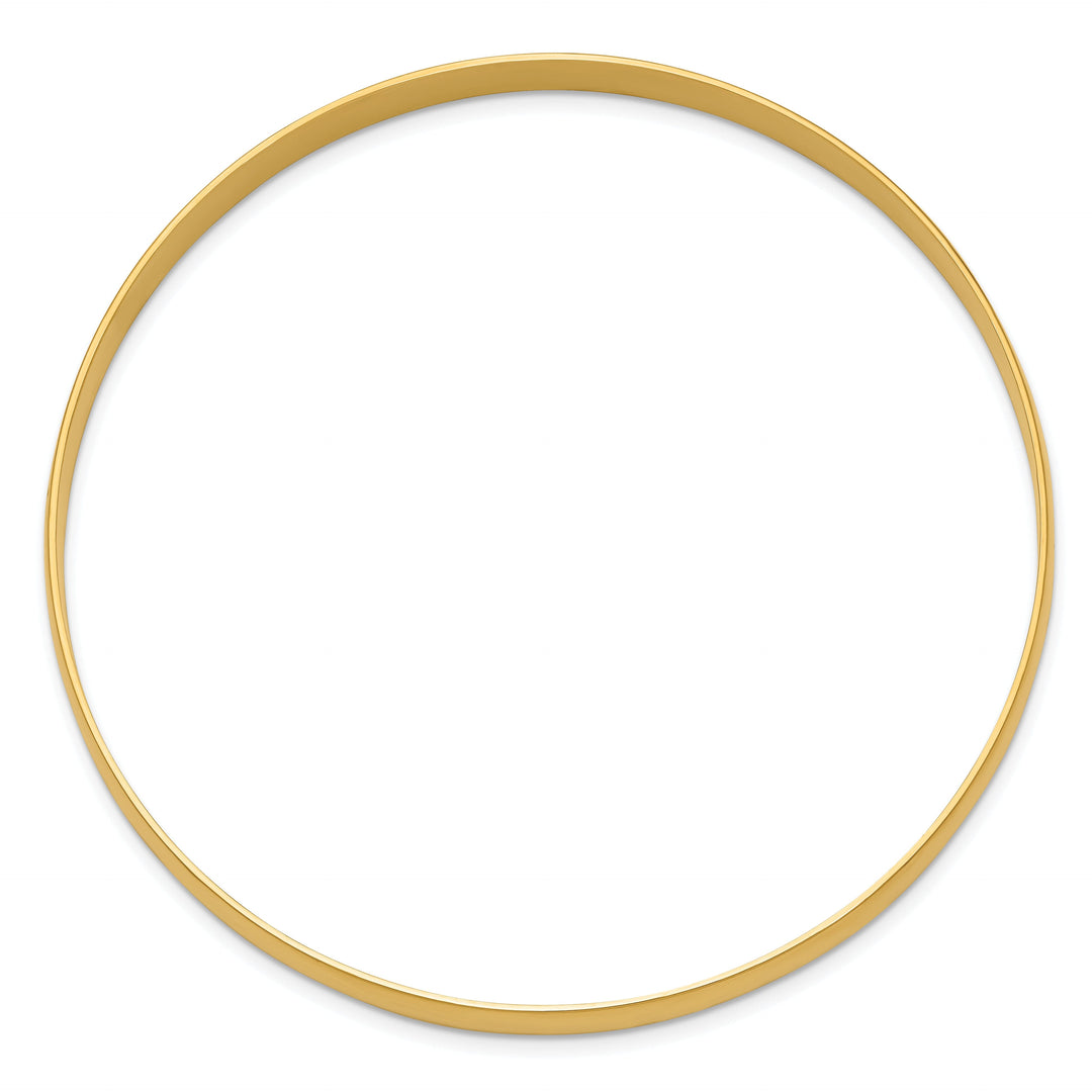 14k Yellow Gold Solid Half-Round Slip-On Bangle