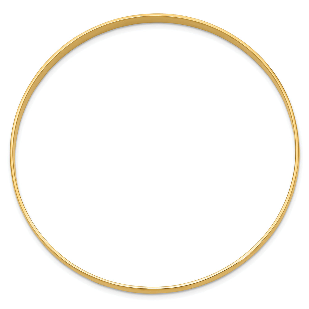 14k Yellow Gold Solid Half-Round Slip-On Bangle